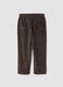 Green pure cotton corduroy carrot-fit trousers_6
