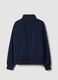 Giubbotto blu in tessuto elasticizzato con zip_6