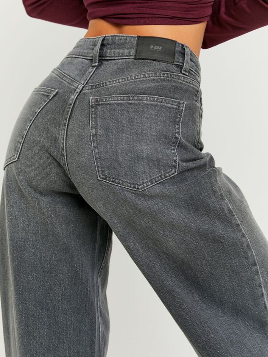 Grey Denim Cotton Regular Fit Trousers_3