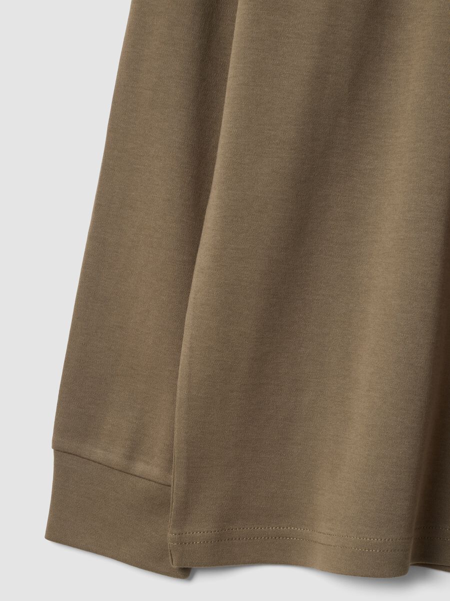Brown pure cotton crew-neck T-shirt_1