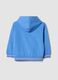 Blue cotton-blend hoodie with embroidered details, regular fit_1