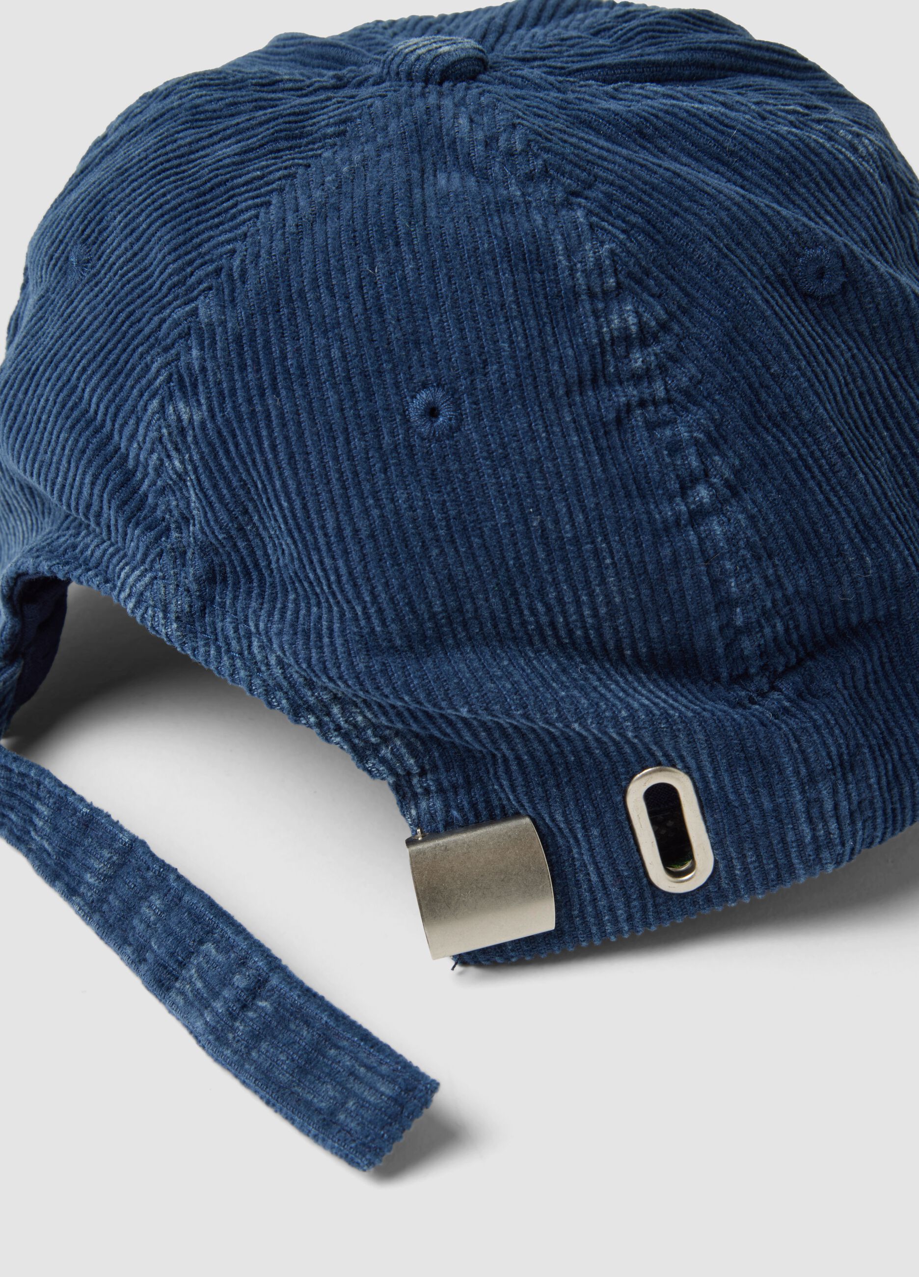Cappello baseball denim in puro cotone a coste