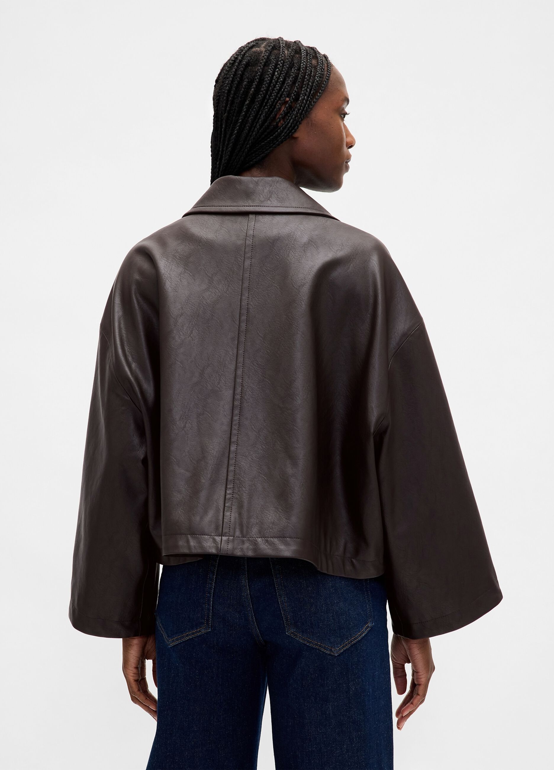 Brown Faux Leather Jacket