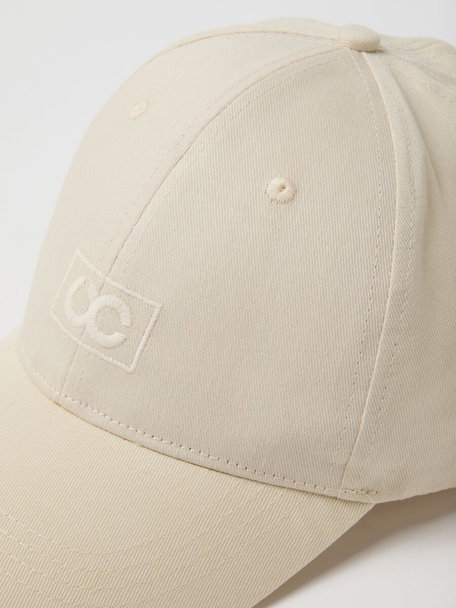 Beige pure cotton baseball cap, regular fit_2