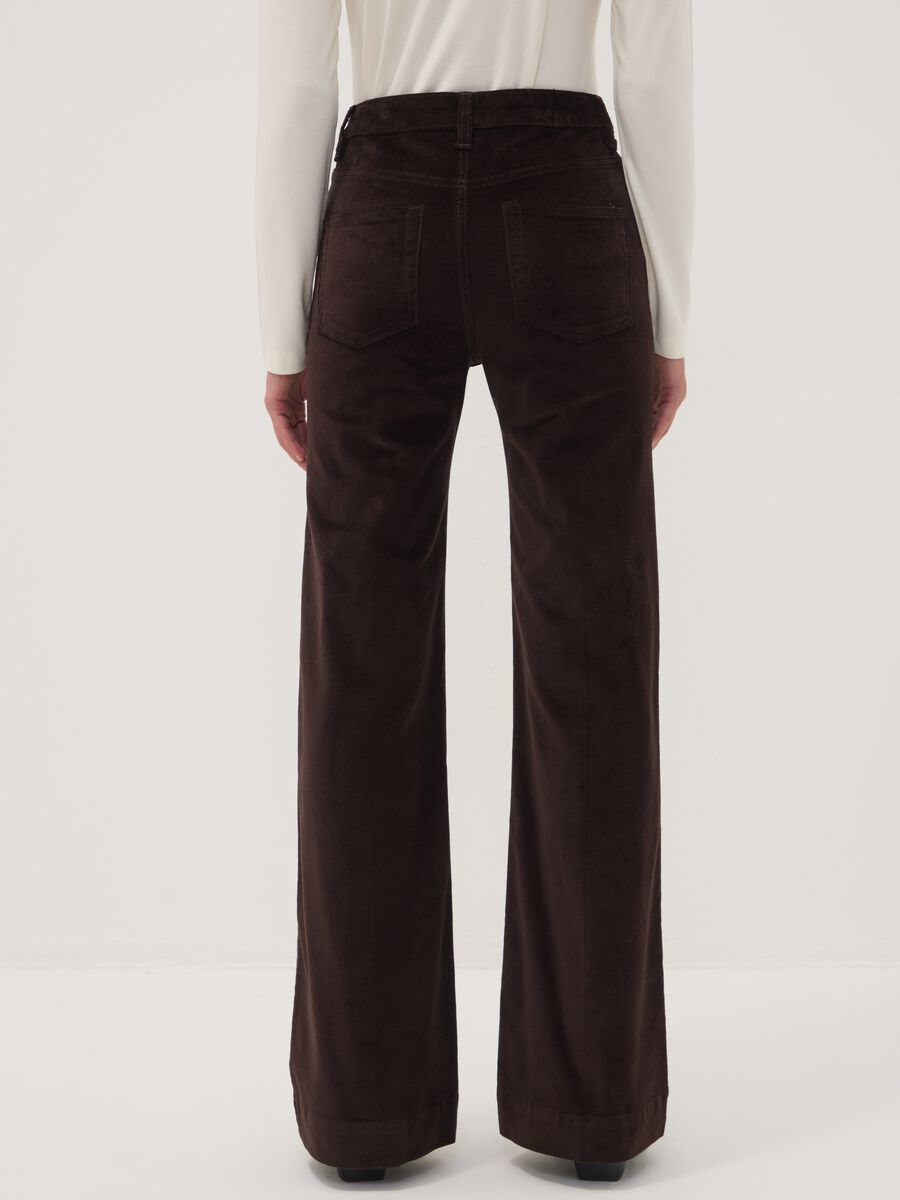 Brown bootcut stretch cotton jeans_2