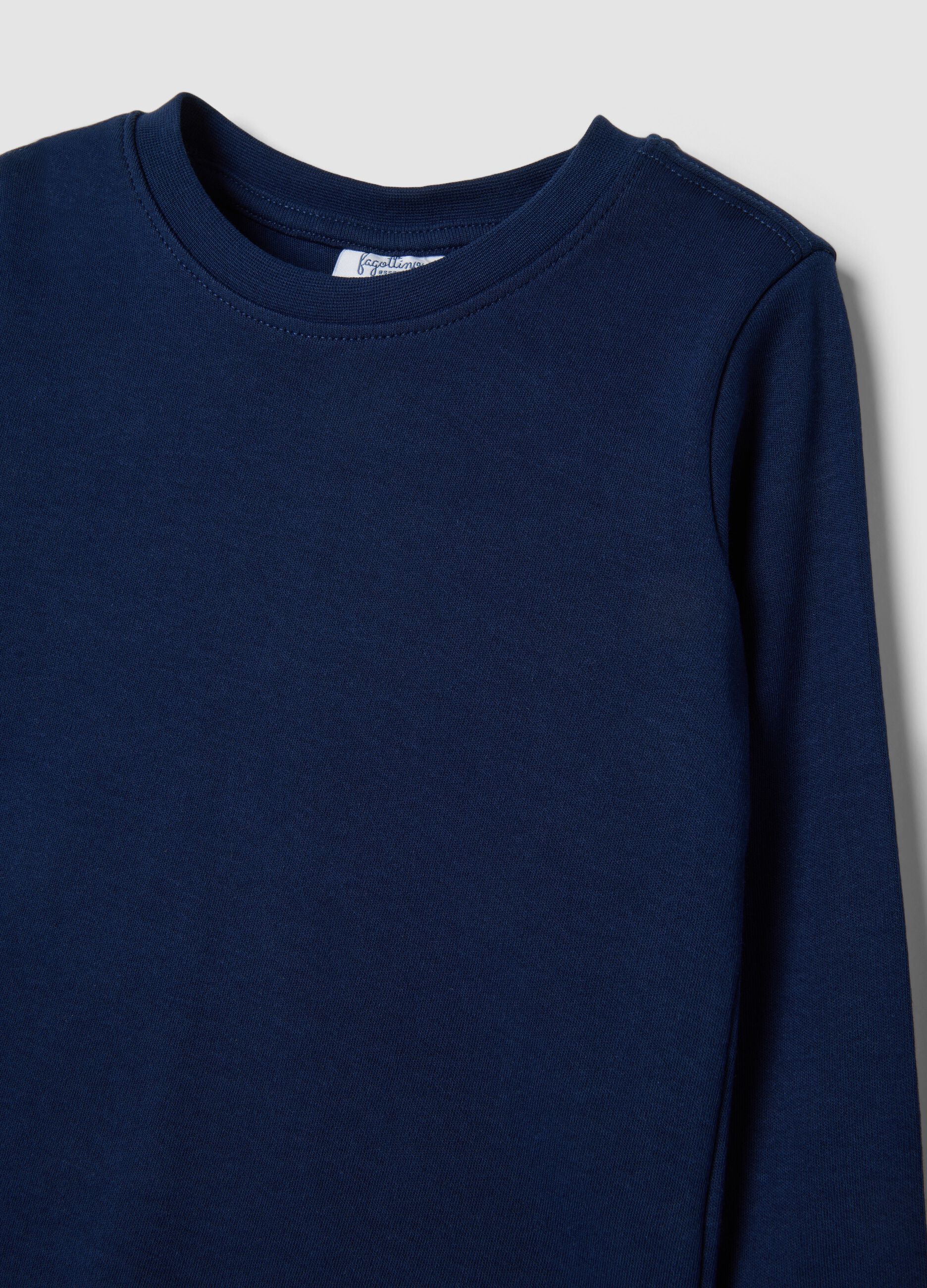 Navy blue organic cotton crew-neck T-shirt