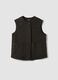 Black pure wool crew-neck gilet with relaxed fit_4