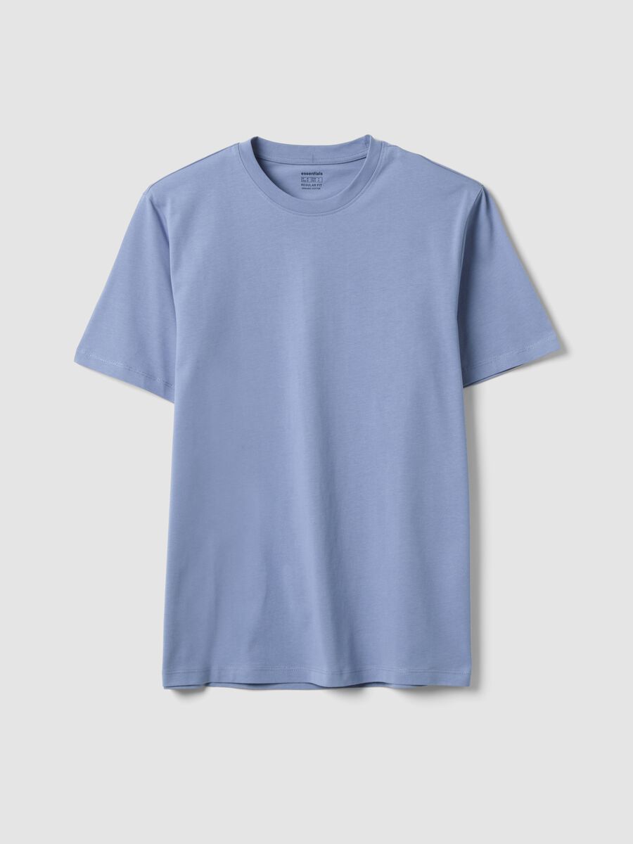 Blue regular-fit T-shirt in pure organic cotton jersey_4