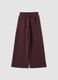 Pantaloni viola wide leg in modal elasticizzato con coulisse_6