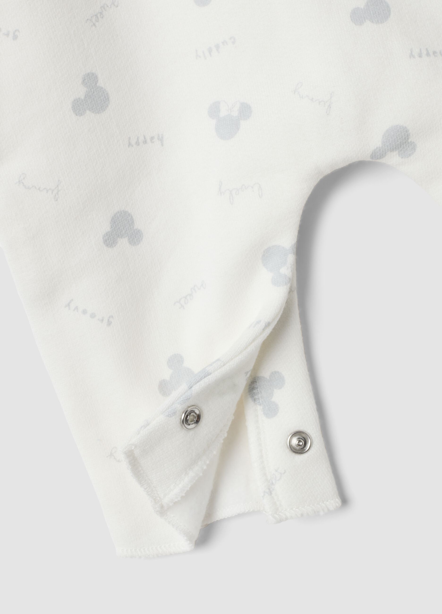 Tutina bianca in puro cotone organico con stampa Minnie