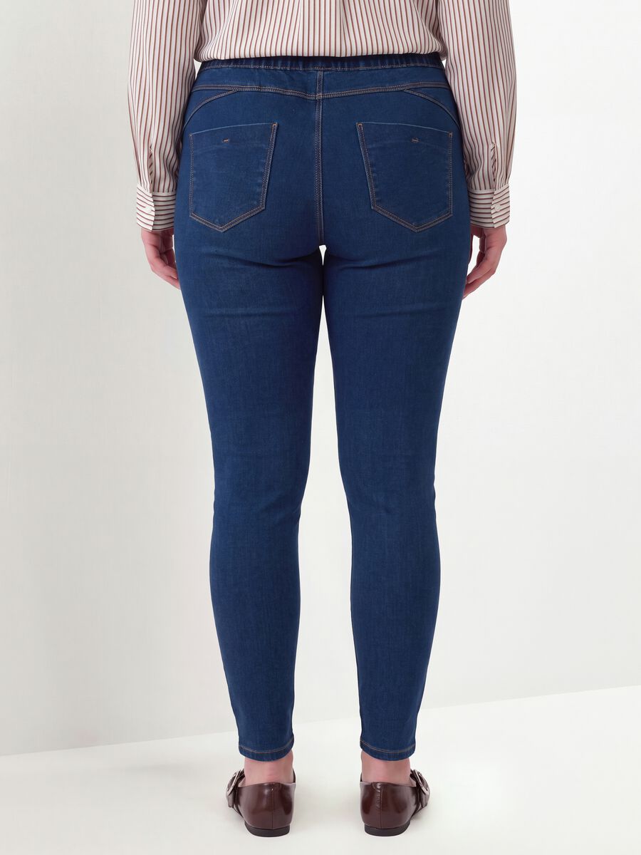 Blue skinny jeggings in stretch cotton and viscose_2