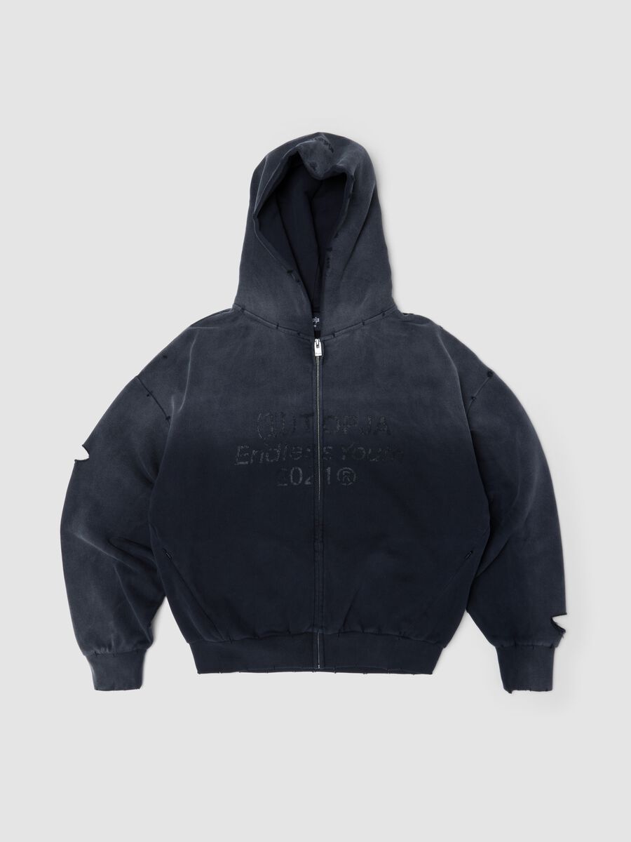 Full-zip Hoodie Sunfaded Black_1