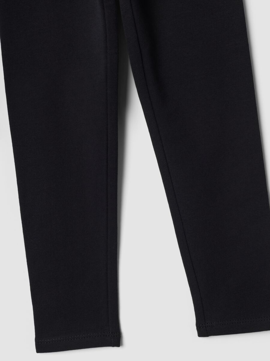 Black organic stretch cotton leggings_3