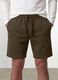 Green cotton-blend shorts with elasticated waistband, regular fit_2