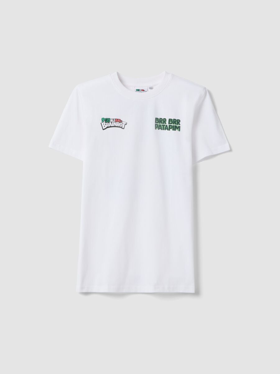 Boys' white pure cotton t-shirt regular fit with prints_3