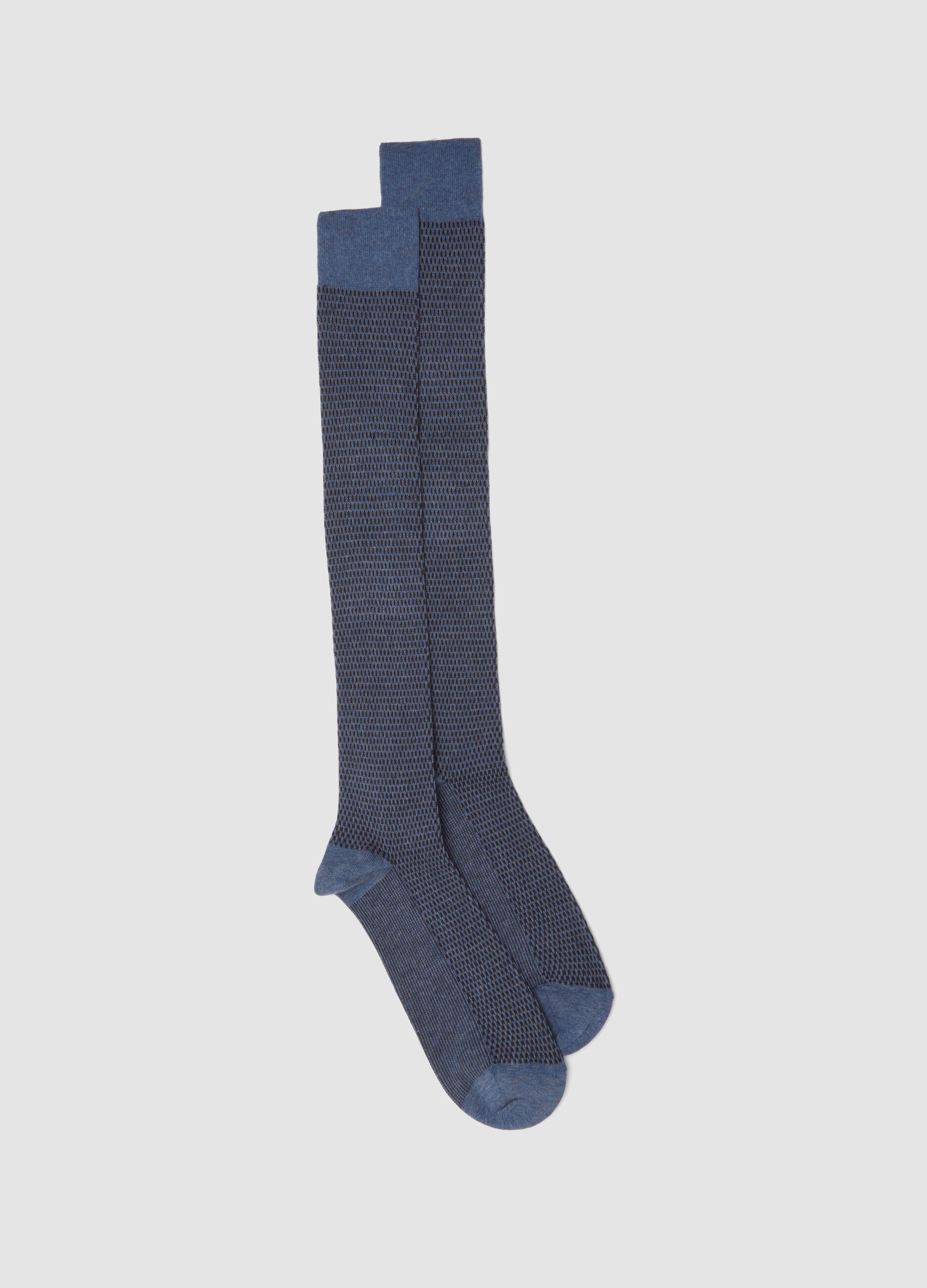 Long denim socks in stretch cotton