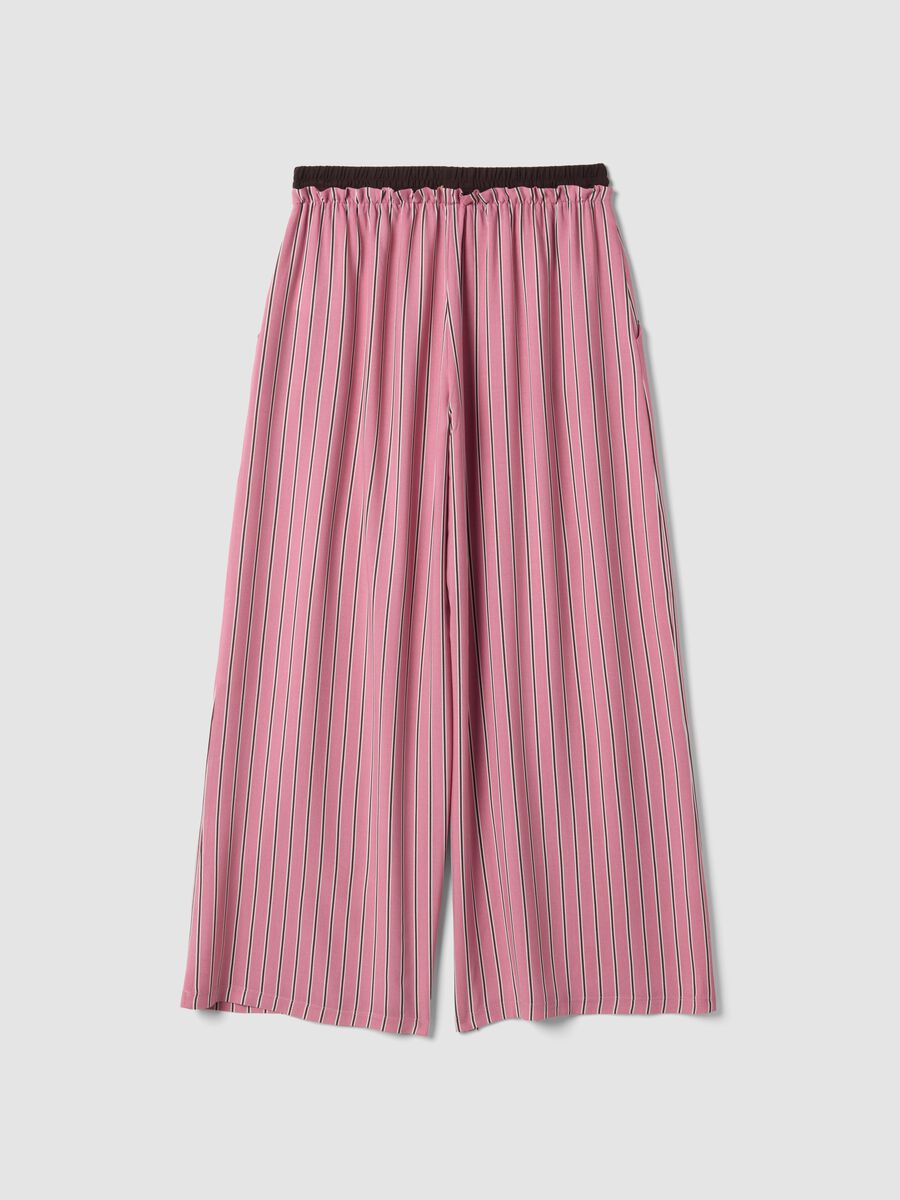 Pink pure viscose striped pyjama trousers_6