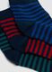 Multipack of five striped short socks in stretch organic cotton_2