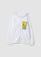 White pure-cotton hooded sweatshirt with Simpsons print for boys_3