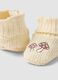 White 100% cotton baby booties with knitted cuff_2