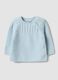 Sky blue pure organic cotton knitted baby cardigan_0