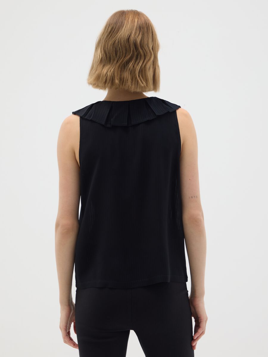 Black oversized pure viscose blouse_2