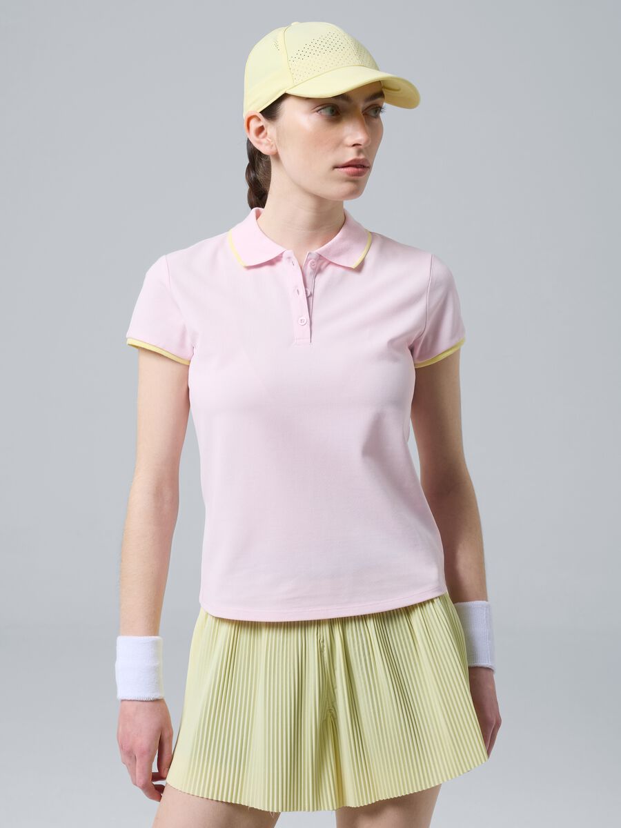 Pink ALTAVIA COURT performance polo in stretch cotton_1