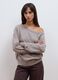 Maglia grigia in pura lana con scollo a barchetta_2
