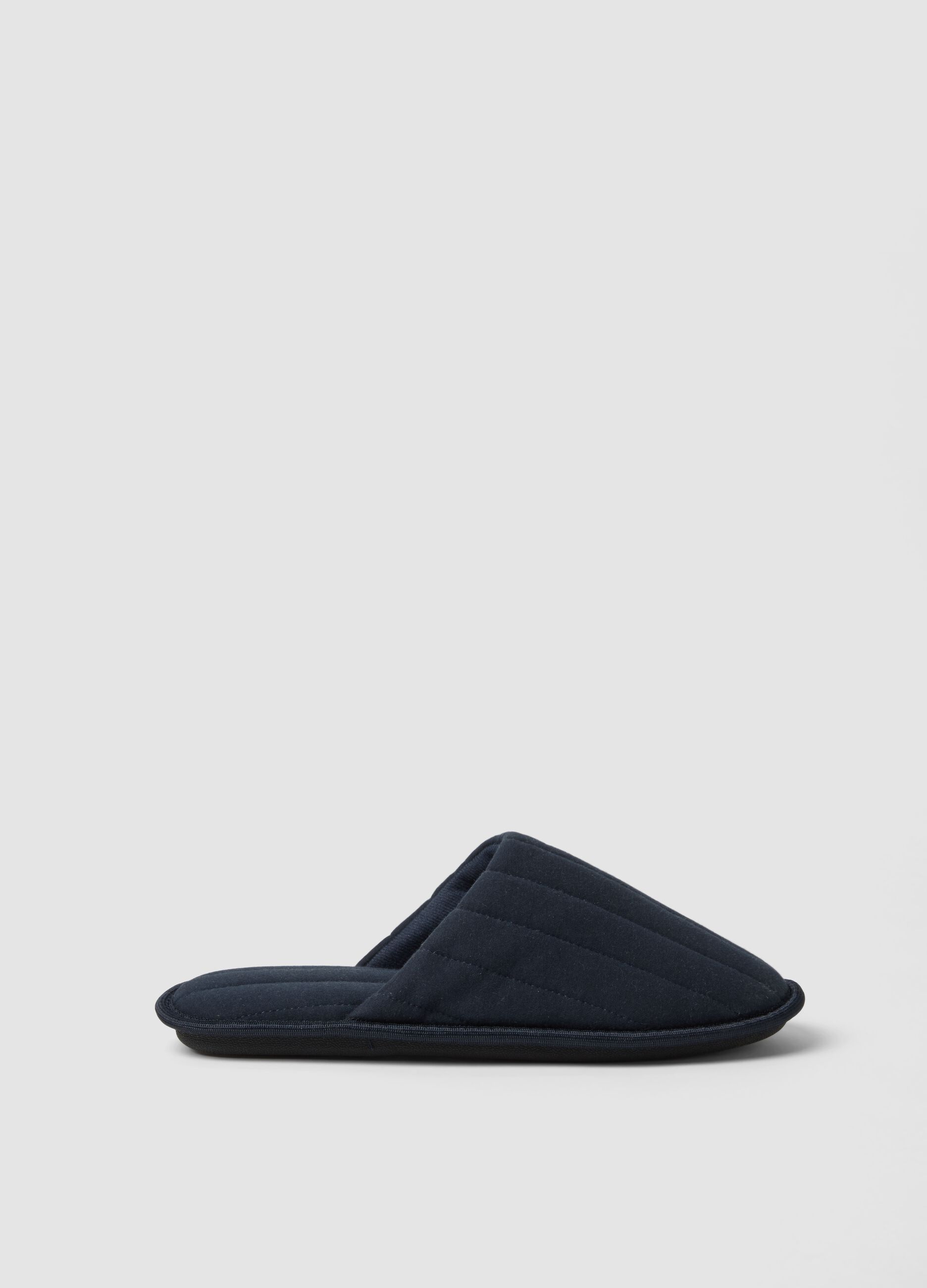 Padded blue slippers for home
