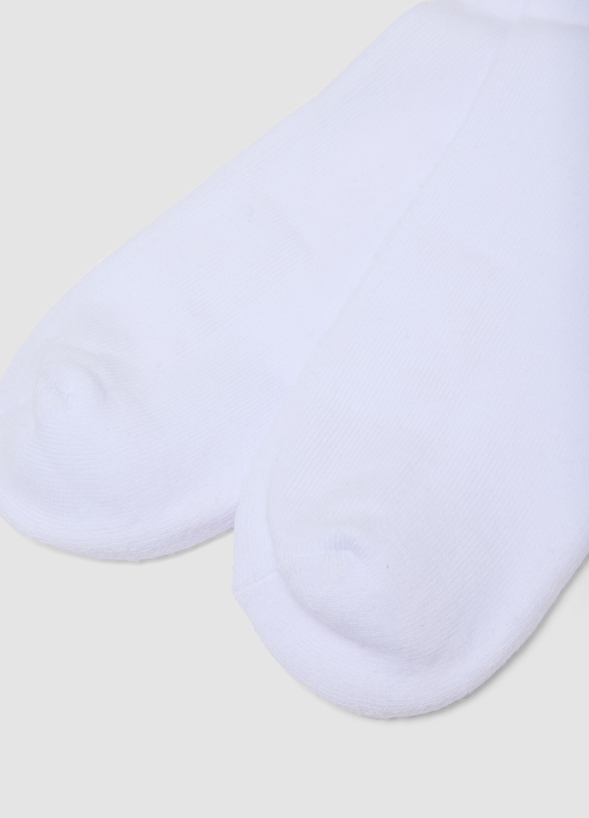 White stretch cotton sports socks with embroidered logo