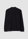 Black stretch-fabric top with stand-up collar_2