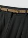Grey wide-leg formal trousers in stretch viscose with belt_5