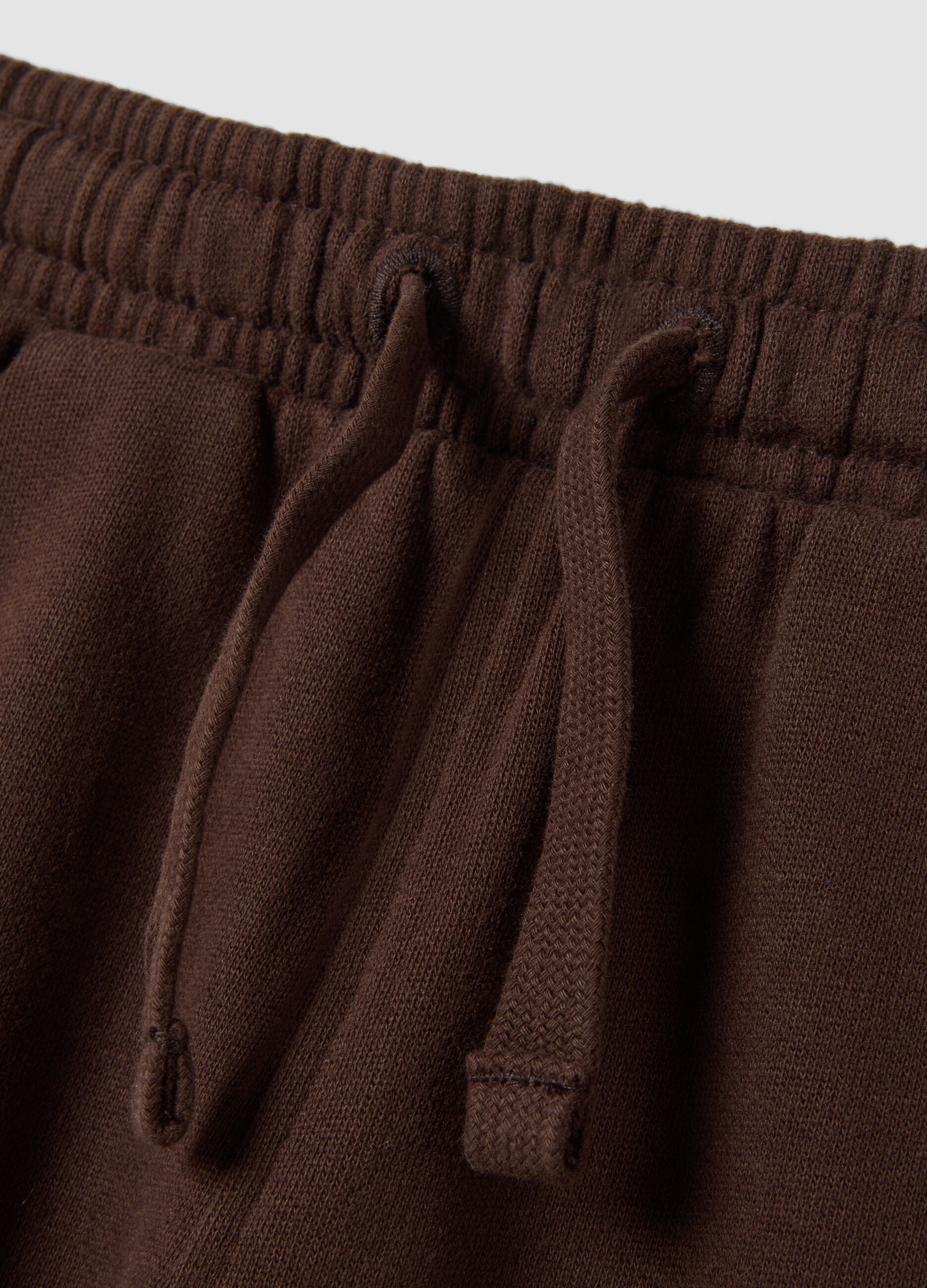 Pantaloni jogger marrone in puro cotone organico