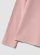 Pink stretch organic cotton T-shirt with printed detail for girls_3