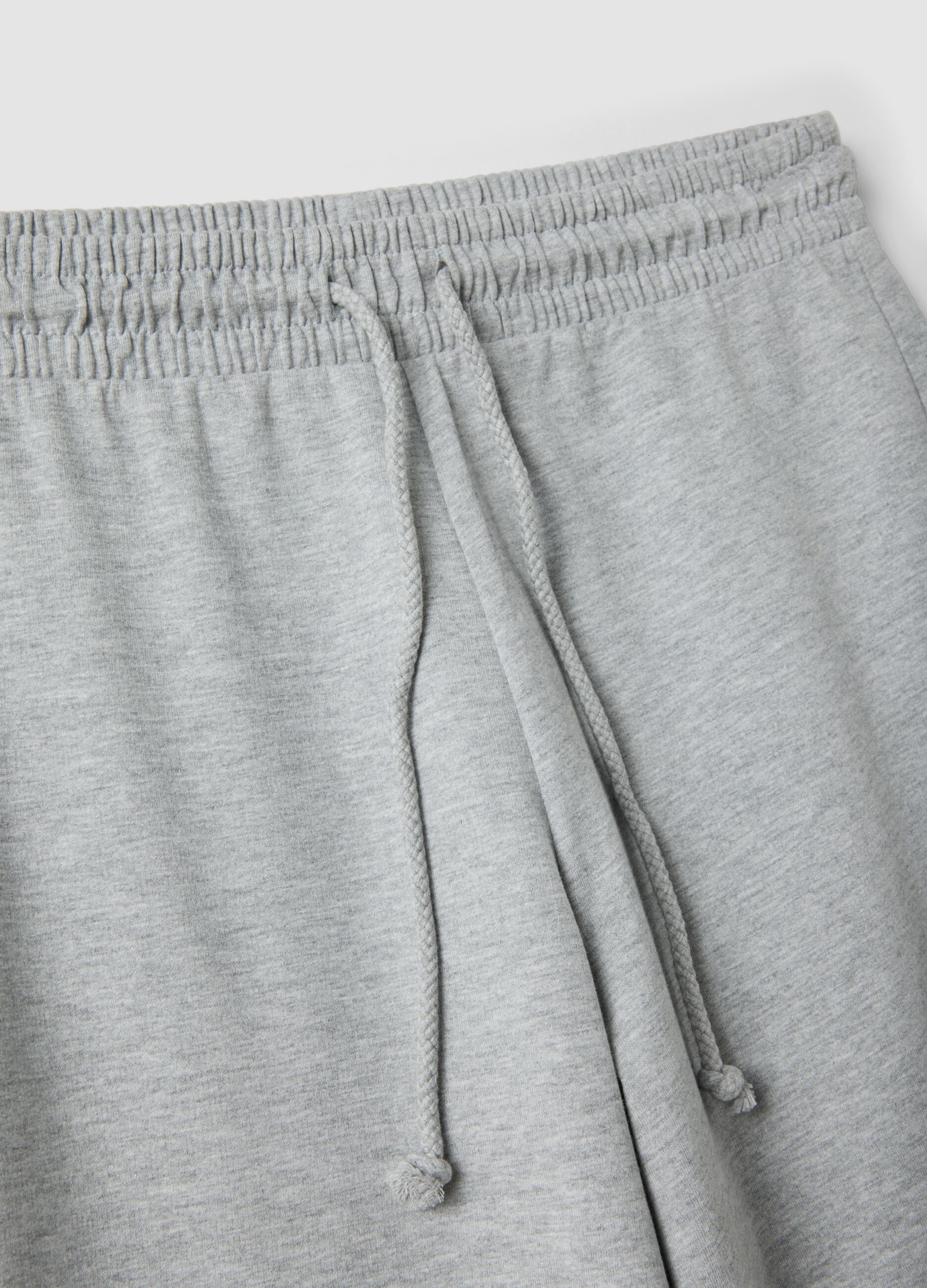 Grey baggy-fit pure cotton jogger trousers