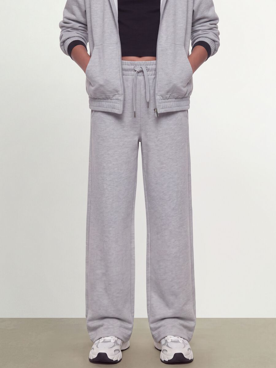 Girls&rsquo; grey culotte trousers in pure organic cotton_1
