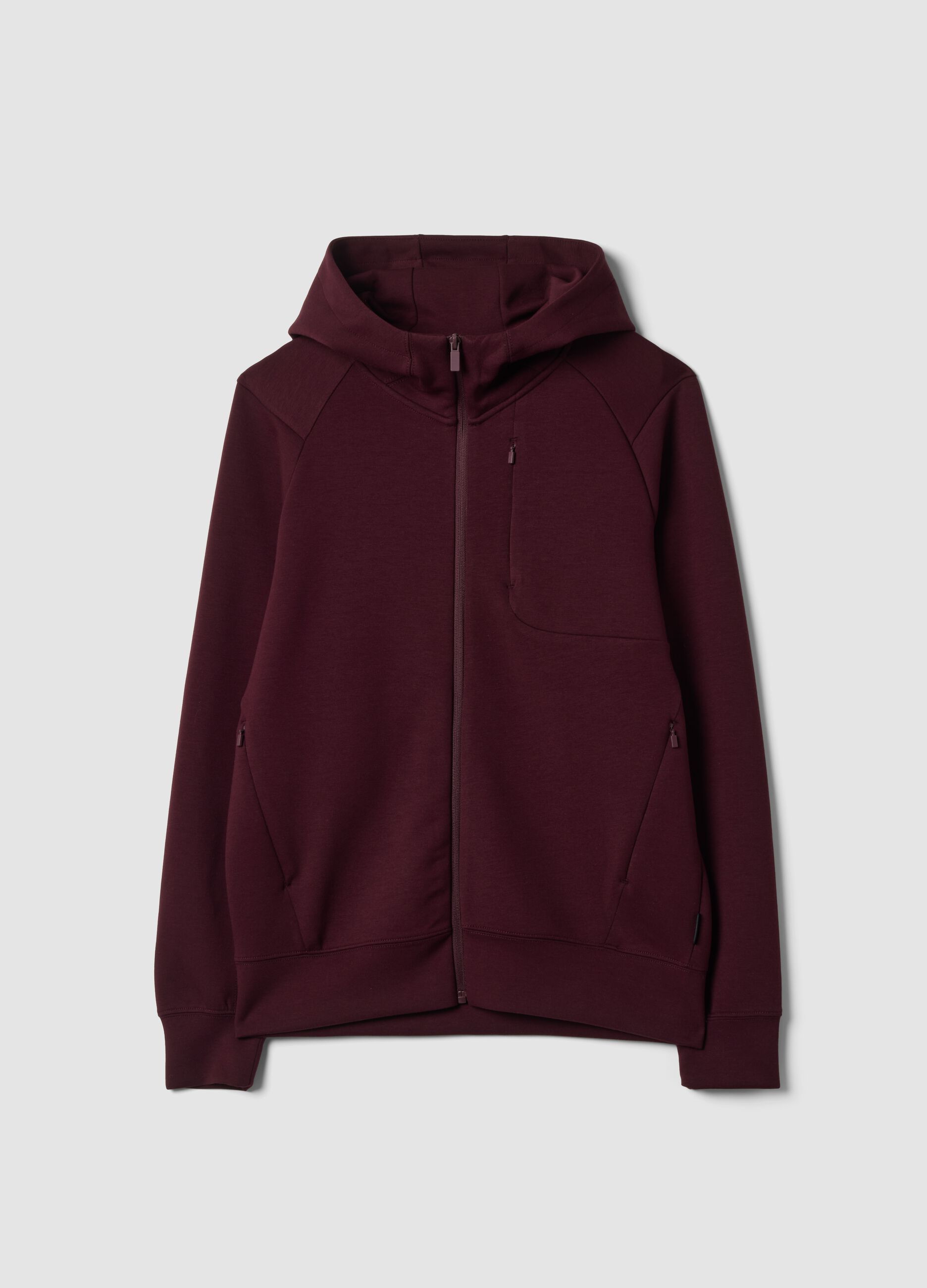 Breathable red full-zip in 2-Way Stretch fabric