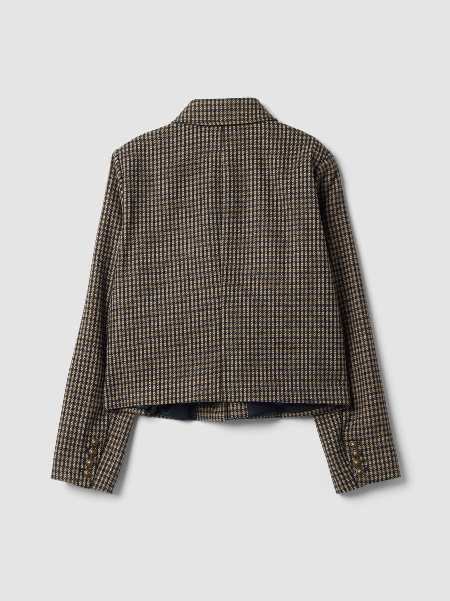 Multicolour checked wool-viscose blend blazer_2