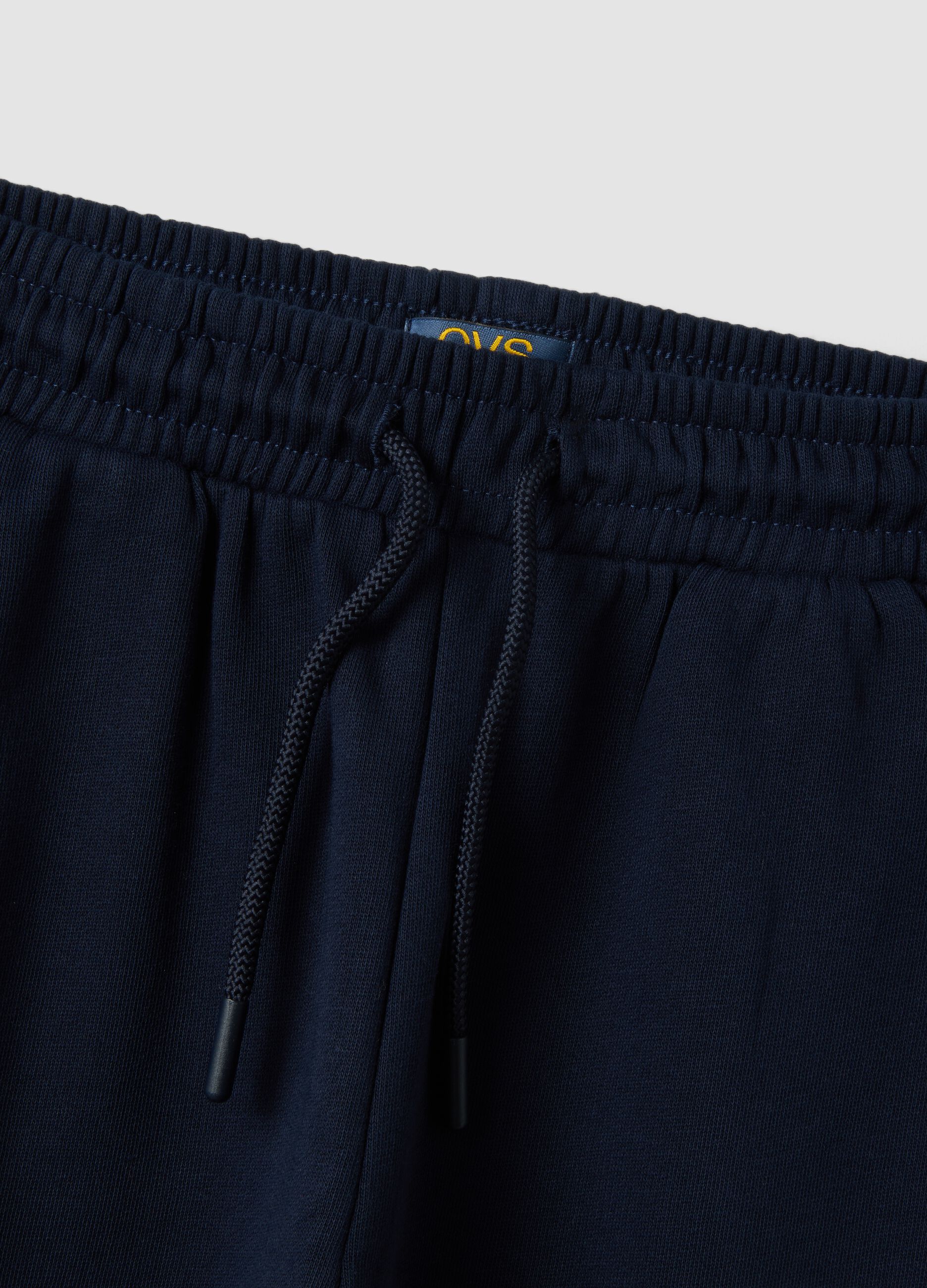 Pantaloni jogger blu in puro cotone regular fit