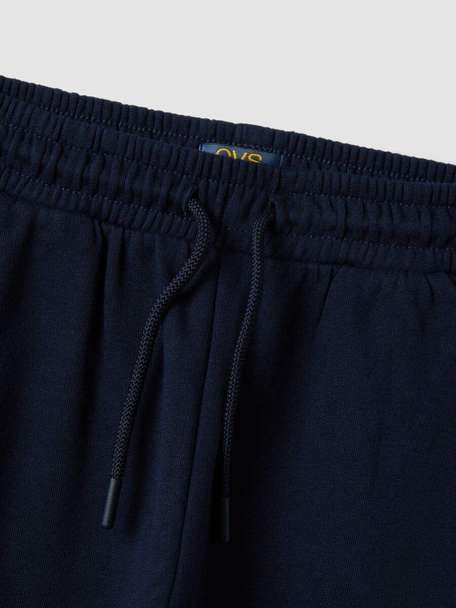 Blue pure cotton regular-fit joggers_3
