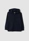 Blue hooded sweatshirt in pure organic cotton for boys, regular fit_0