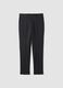 Blue slim-fit stretch viscose trousers_0