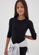 Black fitted stretch-cotton bodysuit with crew neck_2