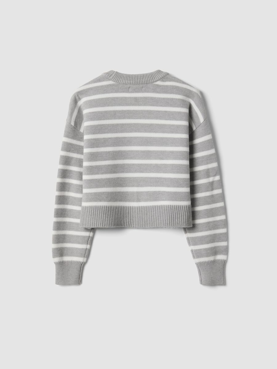Grey striped viscose-blend crew-neck jumper_2