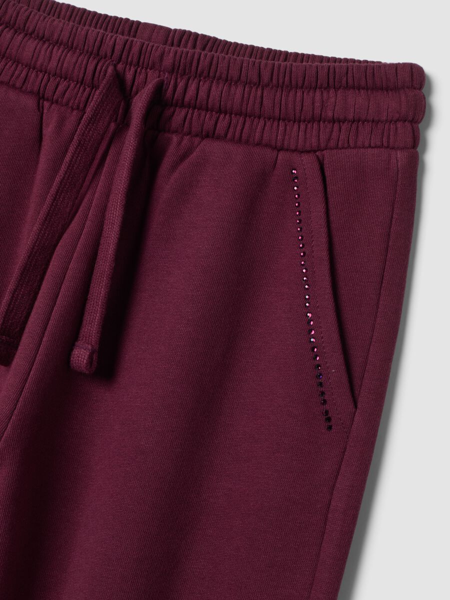 Purple regular-fit fleece joggers in pure cotton_2