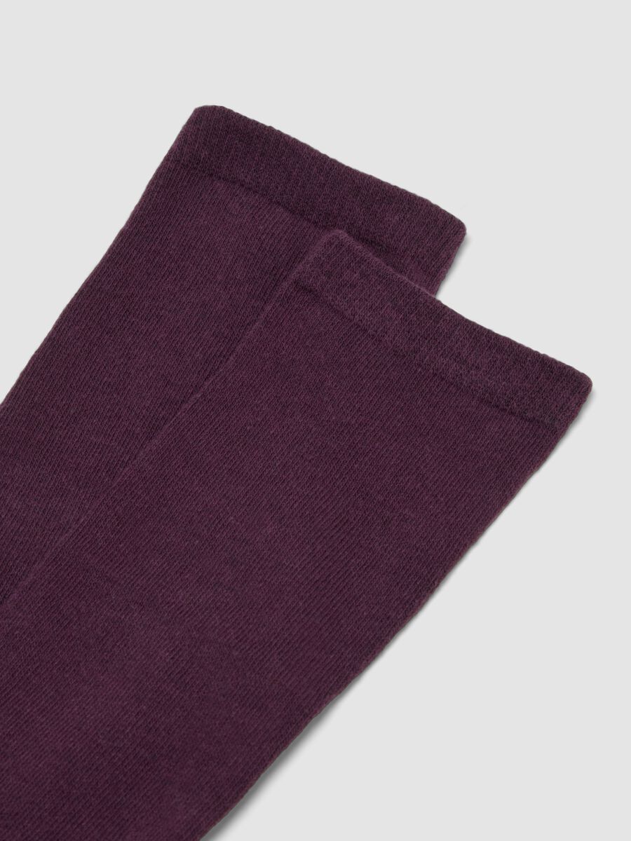 Dark purple socks in stretch organic cotton_2