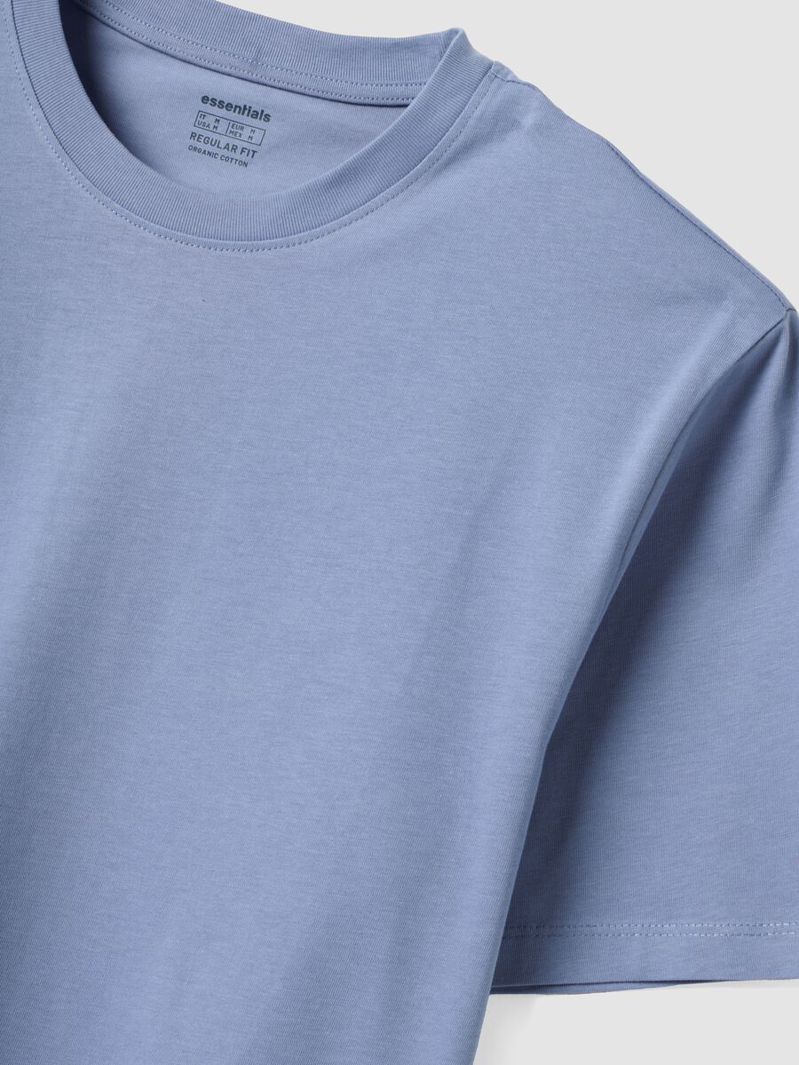 Blue regular-fit T-shirt in pure organic cotton jersey_5