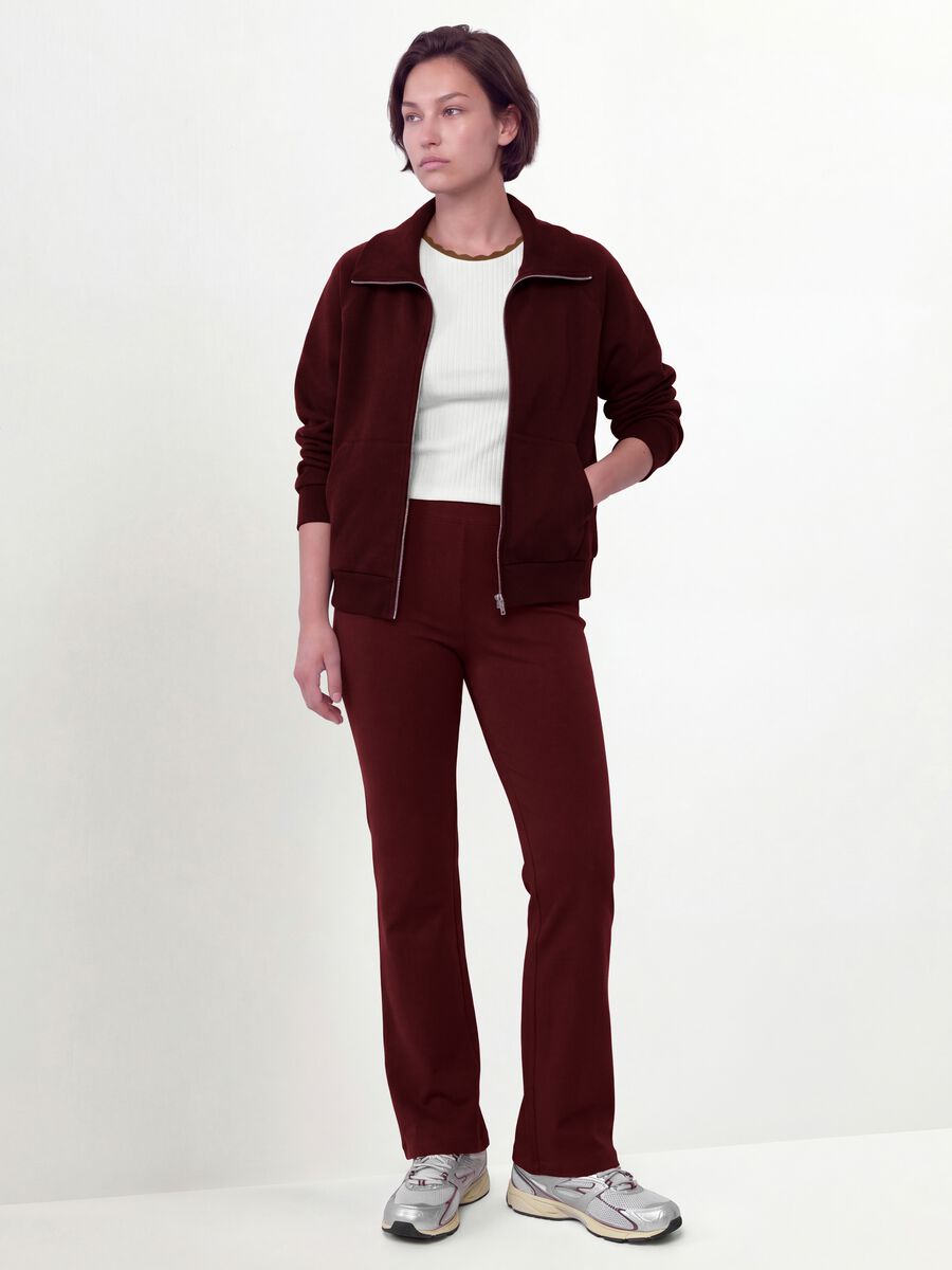 Red stretch-viscose sweatshirt with turtleneck, regular fit_2