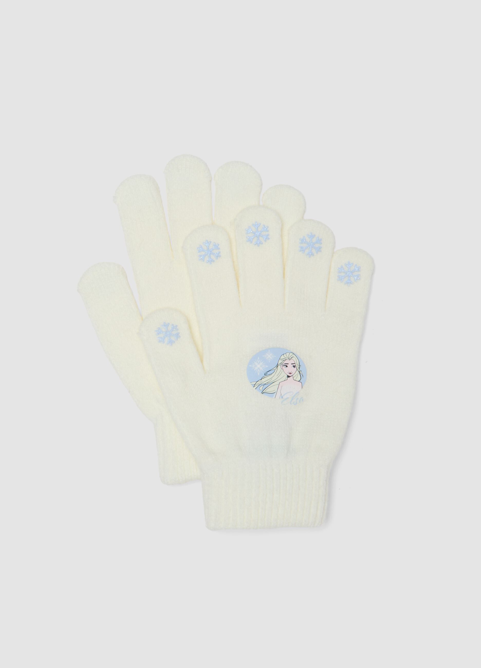 Light beige Frozen print gloves