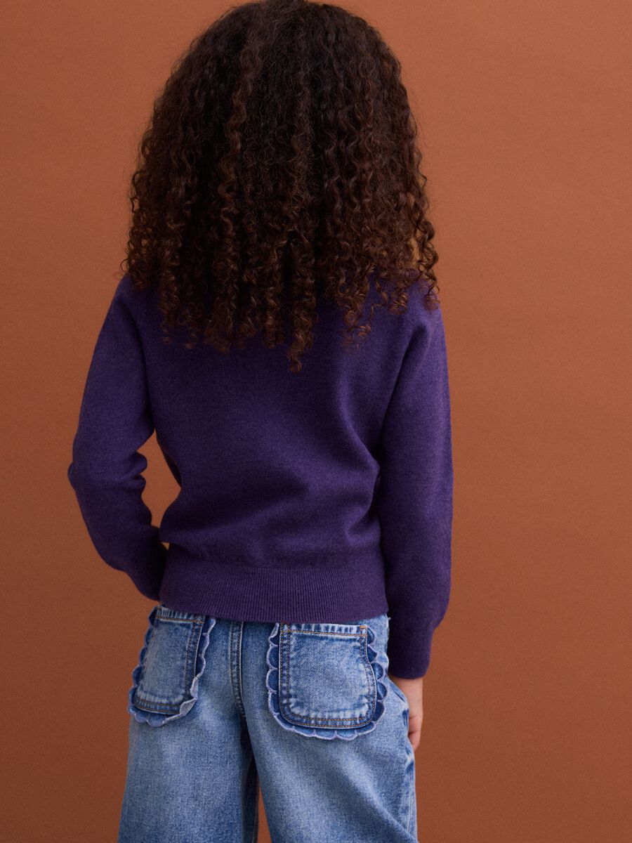 Purple pure wool long-sleeve jumper, regular fit_2